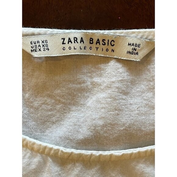 Zara White Cotton Lace Cut Out Cold Shoulder Blouse Size XS‎ - Picture 8 of 10